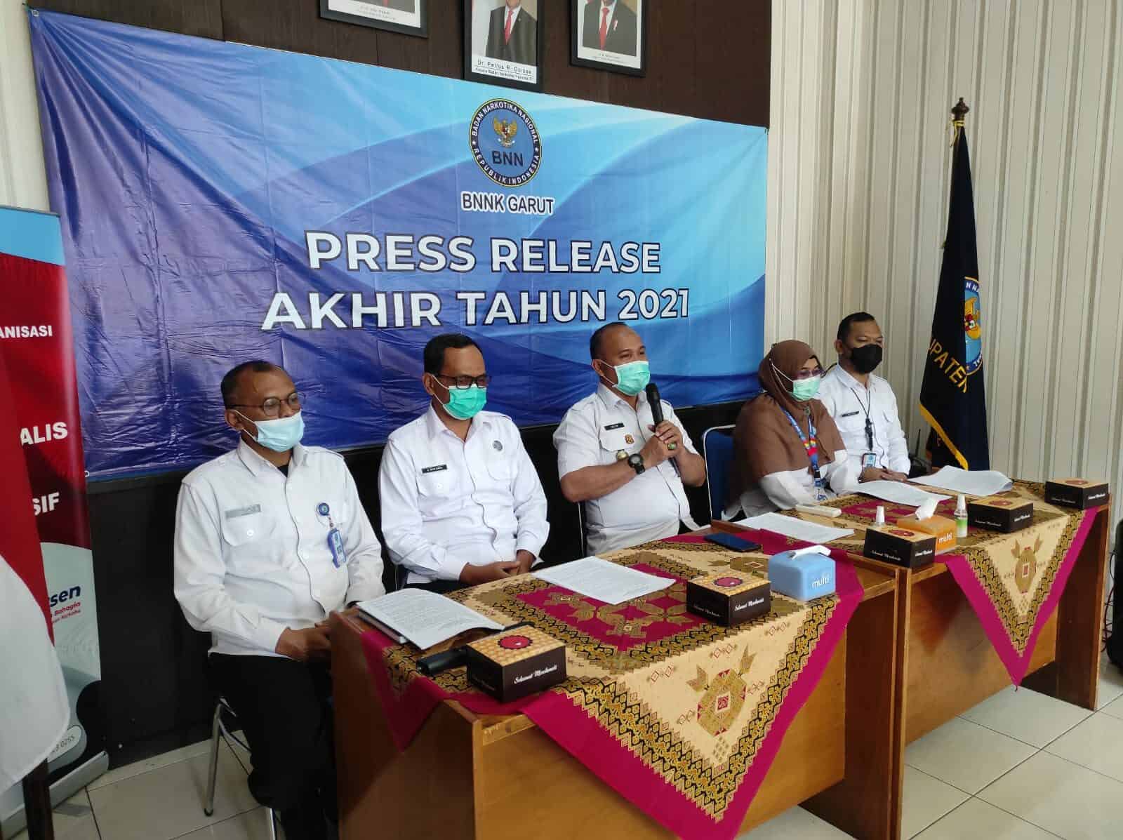Press Release Akhir Tahun Badan Narkotika Nasional Kabupaten Garut TA. 2021