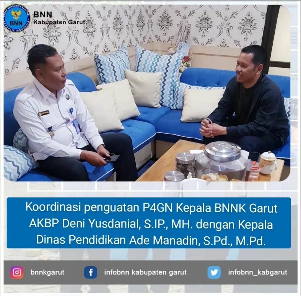 BNNK Garut Lakukan Koordinasi Penguatan P4GN dengan Disdik Garut