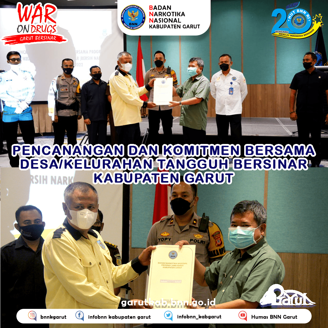 BNNK Garut Adakan Pencanangan dan Komitmen Bersama Desa/Kelurahan Tangguh Bersinar Kab. Garut