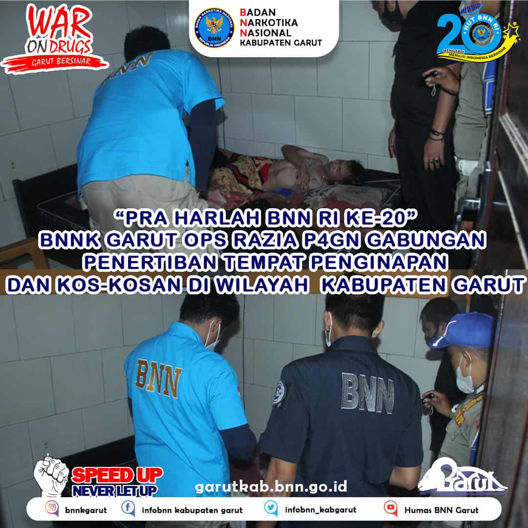 PRA Harlah BNN Ke-20, BNNK Garut Adakan Ops Razia Gabungan