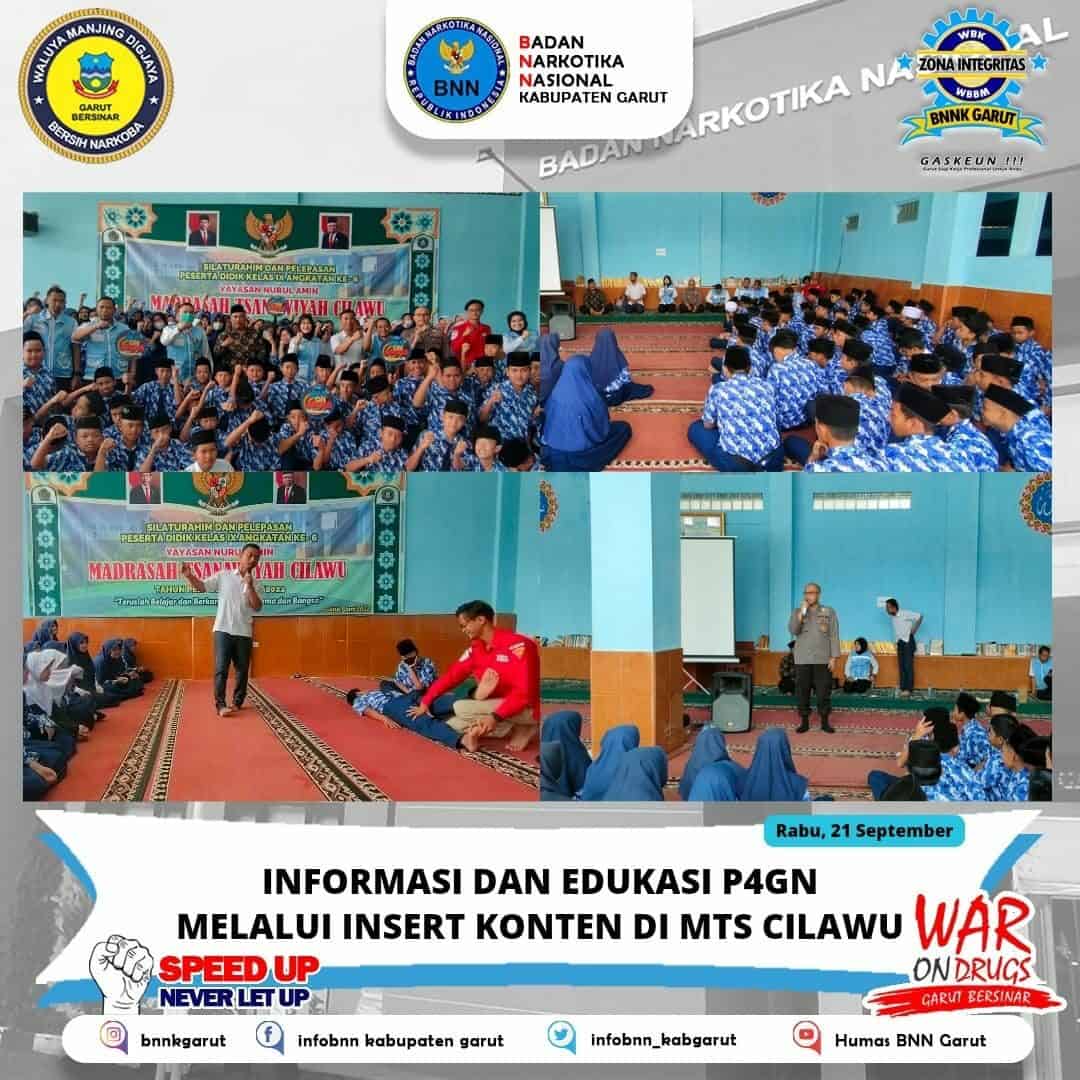 BNNK Garut Gelar Giat Informasi dan Edukasi P4GNPN di MTs Cilawu Garut BNNK Garut Gelar Giat Informasi dan Edukasi P4GNPN di MTs Cilawu Garut