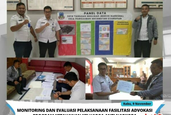 BNNK Garut Adakan Monev Pelaksanaan Fasilitasi Advokasi Program Ketahanan Keluarga Anti Narkoba Berbasis Sumber Daya Pembangunan Desa