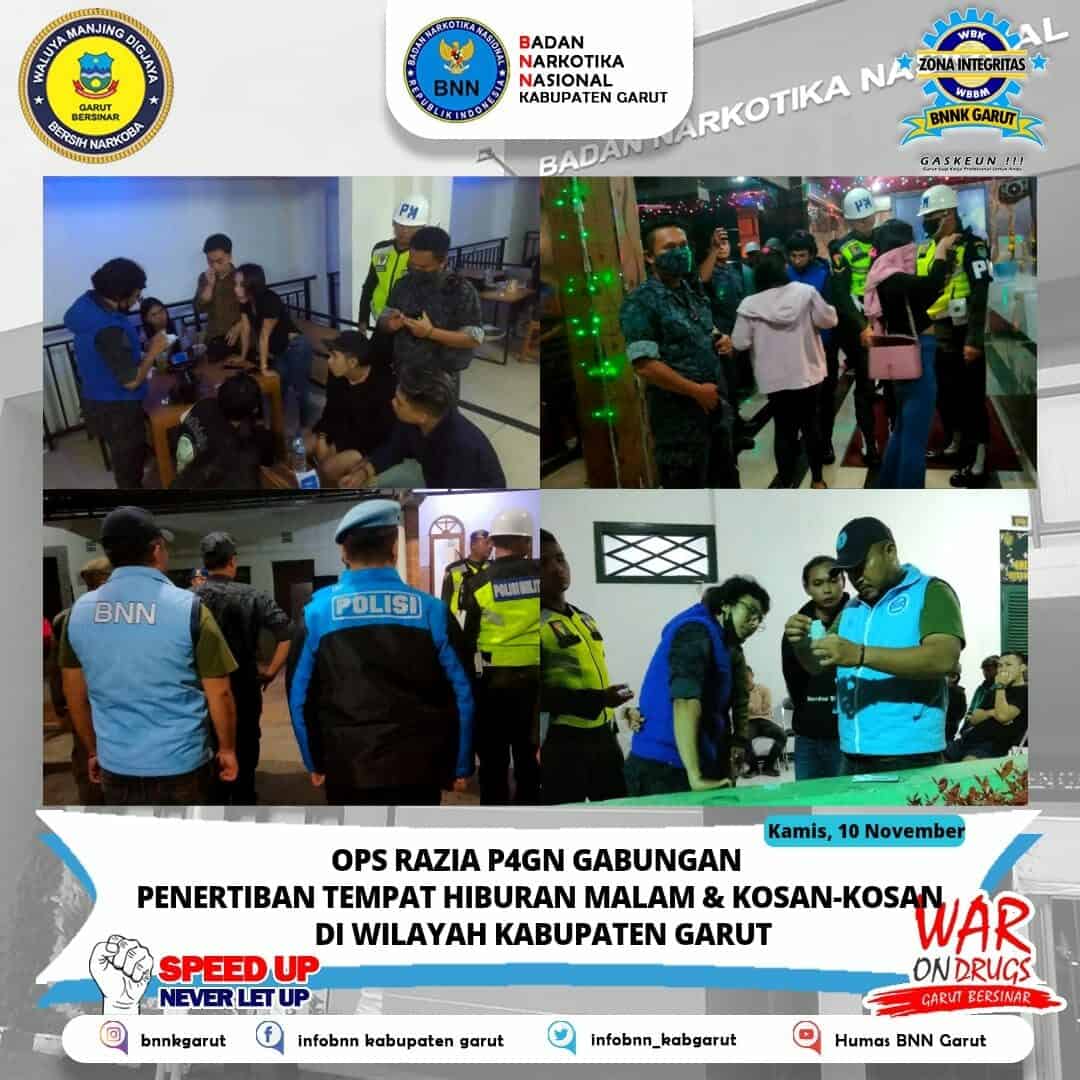 BNNK Garut Gelar Razia P4GN Gabungan Penertiban Tempat Hiburan Malam & Kosan di Wilayah Kab. Garut BNNK Garut Gelar Razia P4GN Gabungan Penertiban Tempat Hiburan Malam & Kosan di Wilayah Kab. Garut
