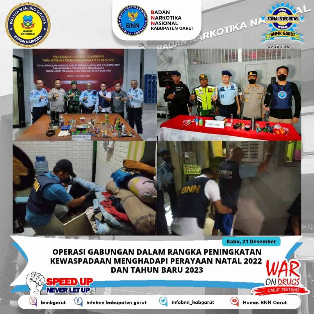 BNNK Garut Gelar Ops Gabungan Peningkatan Kewaspadaan Perayaan Nataru di Rutan dan Lapas Kelas IIB Garut BNNK Garut Gelar Ops Gabungan Peningkatan Kewaspadaan Perayaan Nataru