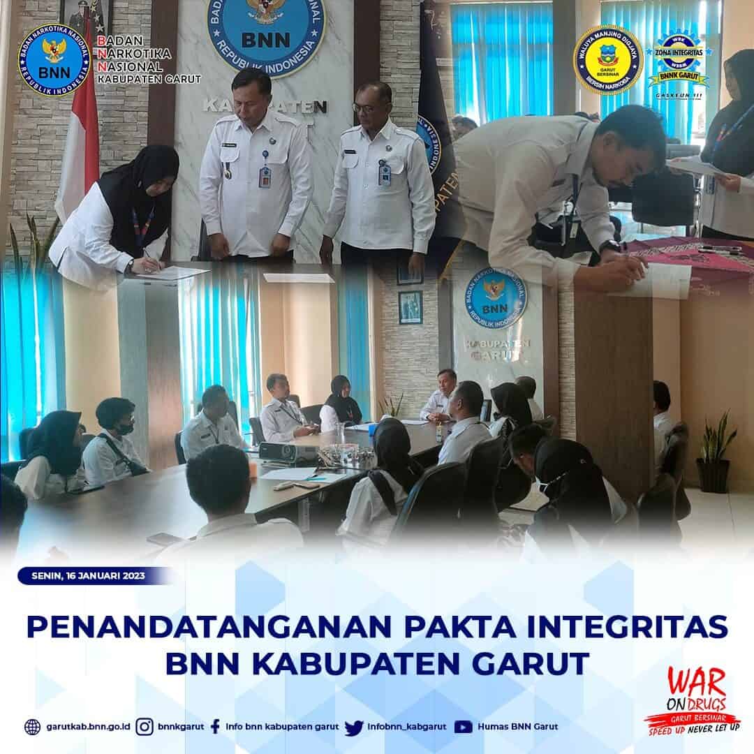BNNK Garut Laksanakan Penandatanganan Pakta Integritas Tahun 2023 BNNK Garut Laksanakan Penandatanganan Pakta Integritas Tahun 2023