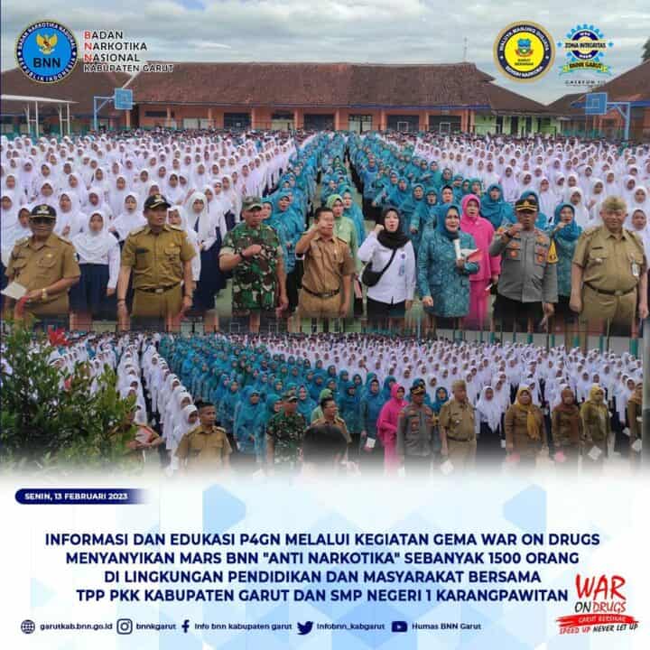 Perkuat P4GNPN, BNNK Garut Gelar Gema Anti Narkotika Sebanyak 4197 Orang