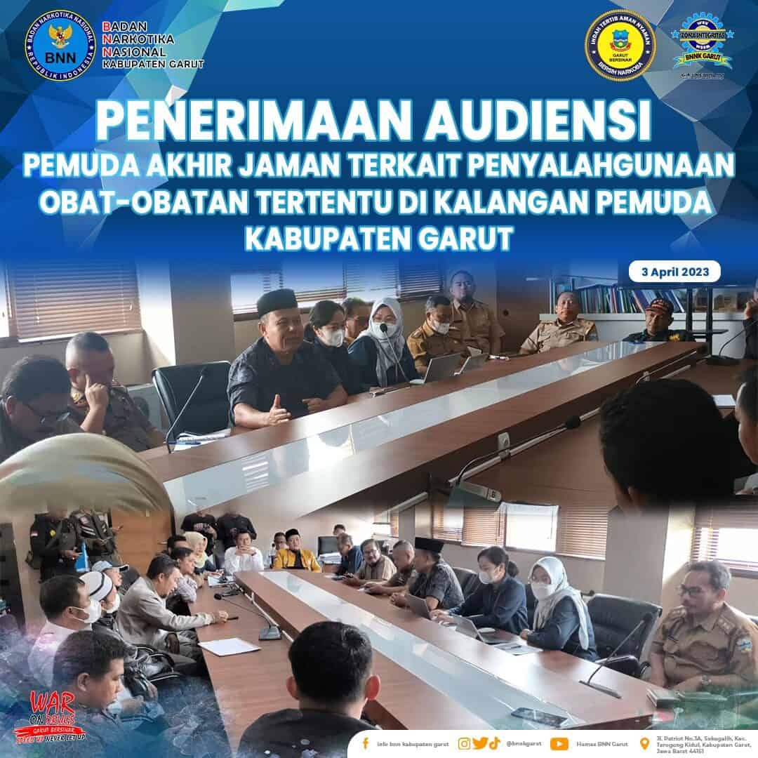 BNNK Garut Hadiri Audiensi Terkait Penyalahgunaan Obat-Obatan Tertentu Di Kalangan Pemuda BNNK Garut Hadiri Audiensi Terkait Penyalahgunaan Obat-Obatan Tertentu Di Kalangan Pemuda