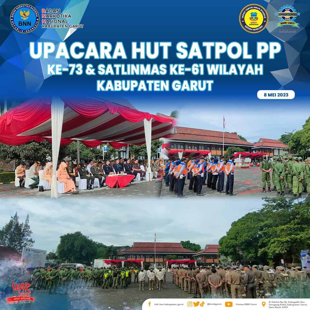 BNNK Garut Hadiri Upacara Peringatan HUT Ke-73 Satpol PP Dan Satlinmas Ke-61 Tingkat Kabupaten Garut