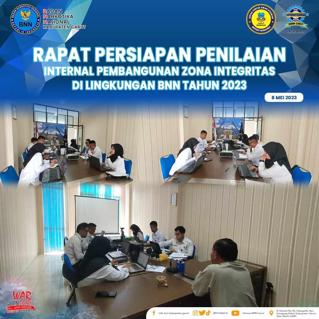 BNNK Garut Adakan Rapat Persiapan Penilaian Internal Pembangunan ZI BNNK Garut Adakan Rapat Persiapan Penilaian Internal Pembangunan ZI