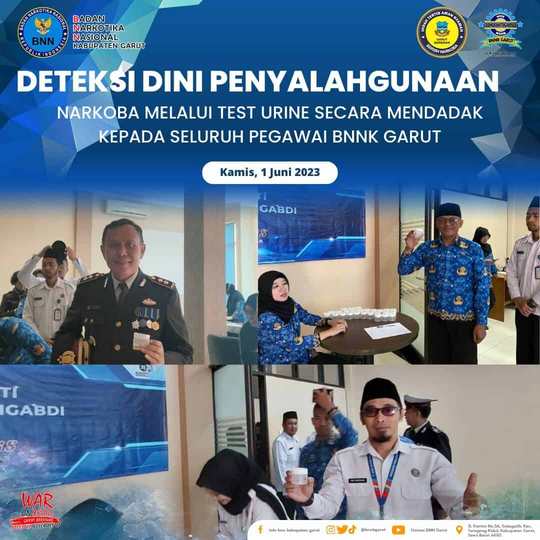 Tes Urine Dadakan, Seluruh Personil BNNK Garut Negatif Narkoba Tes Urine Dadakan, Seluruh Personil BNNK Garut Negatif Narkoba