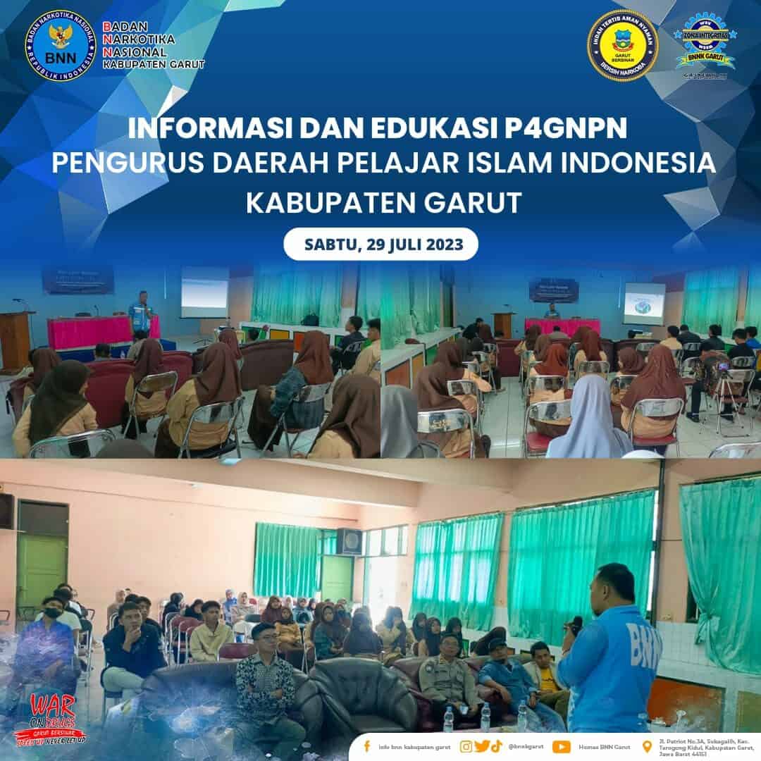 BNNK Garut Laksanakan IE P4GNPN Pengurus Daerah PII Kabupaten Garut