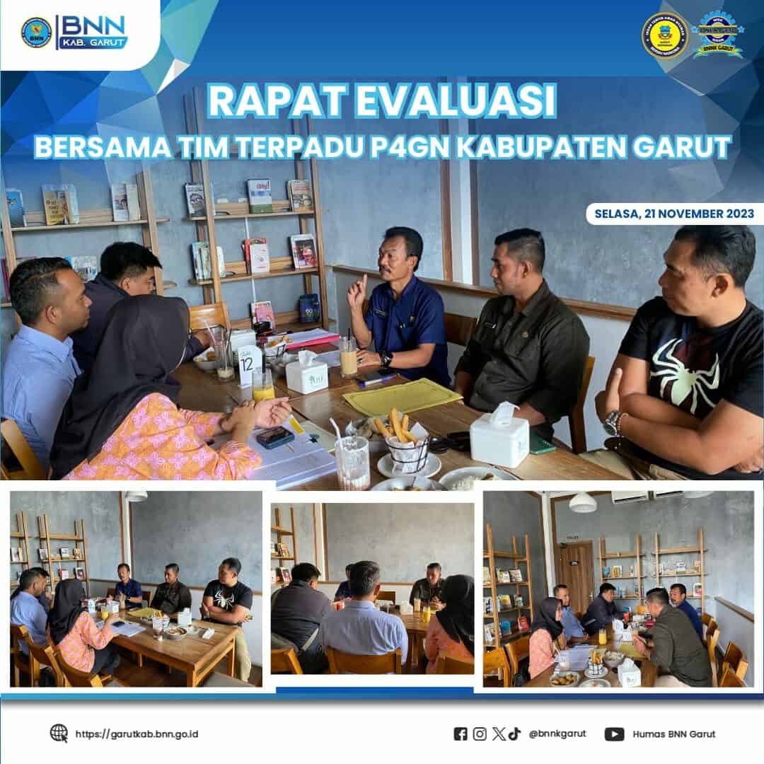 BNNK Garut Gelar Rapat Evaluasi Bersama Tim Terpadu P4GN Kabupaten Garut BNNK Garut Gelar Rapat Evaluasi Bersama Tim Terpadu P4GN Kabupaten Garut