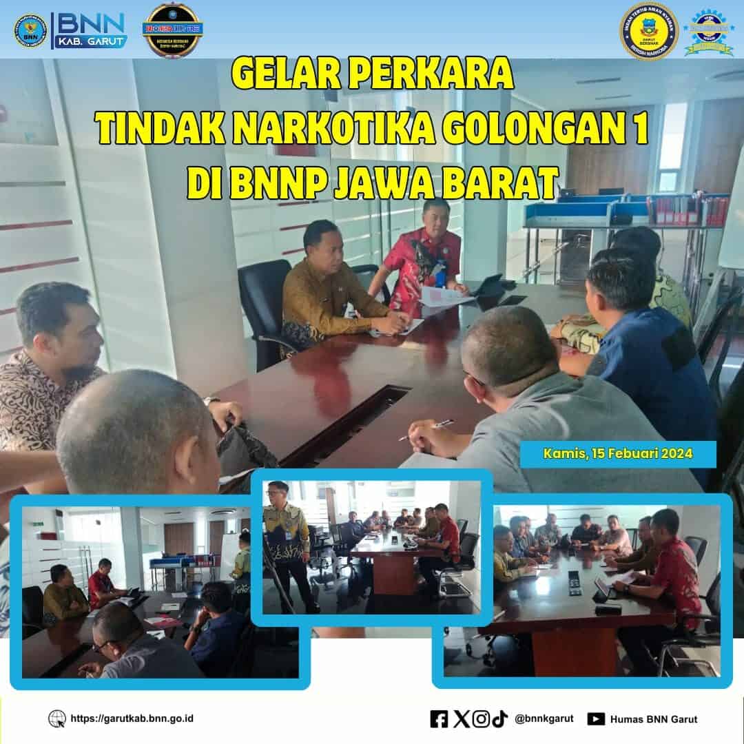 BNNK Garut Laksanakan Gelar Perkara Tindak Pidana Narkotika Golongan I di BNNP Jawa Barat BNNK Garut Laksanakan Gelar Perkara Tindak Pidana Narkotika Golongan I di BNNP Jawa Barat