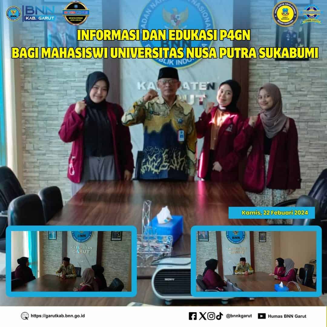 BNNK Garut Gelar Informasi Dan Edukasi P4GN bagi Mahasiswi Universitas Nusa Putra Sukabumi BNNK Garut Gelar Informasi Dan Edukasi P4GN bagi Mahasiswi Universitas Nusa Putra Sukabumi