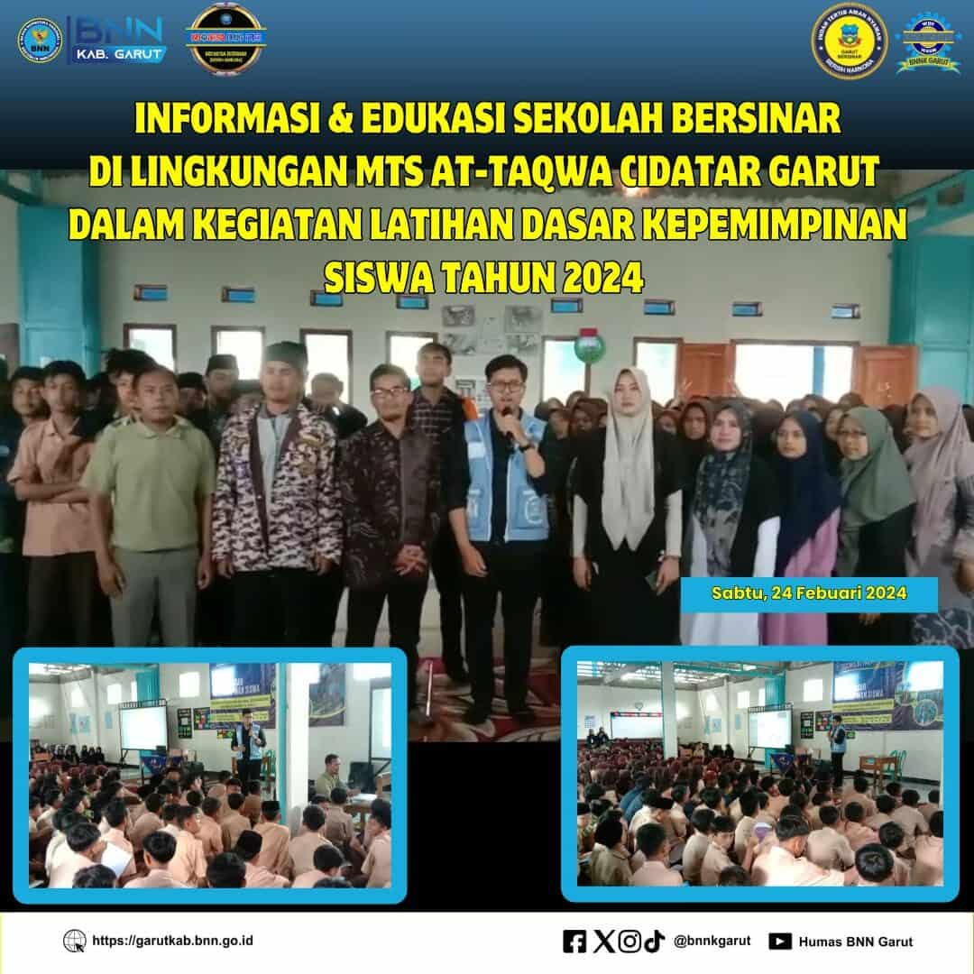 BNNK Garut Gelar Informasi dan Edukasi Sekolah BERSINAR di Lingkungan MTs At-Taqwa Cidatar Garut BNNK Garut Gelar Informasi dan Edukasi Sekolah BERSINAR di Lingkungan MTs At-Taqwa Cidatar Garut