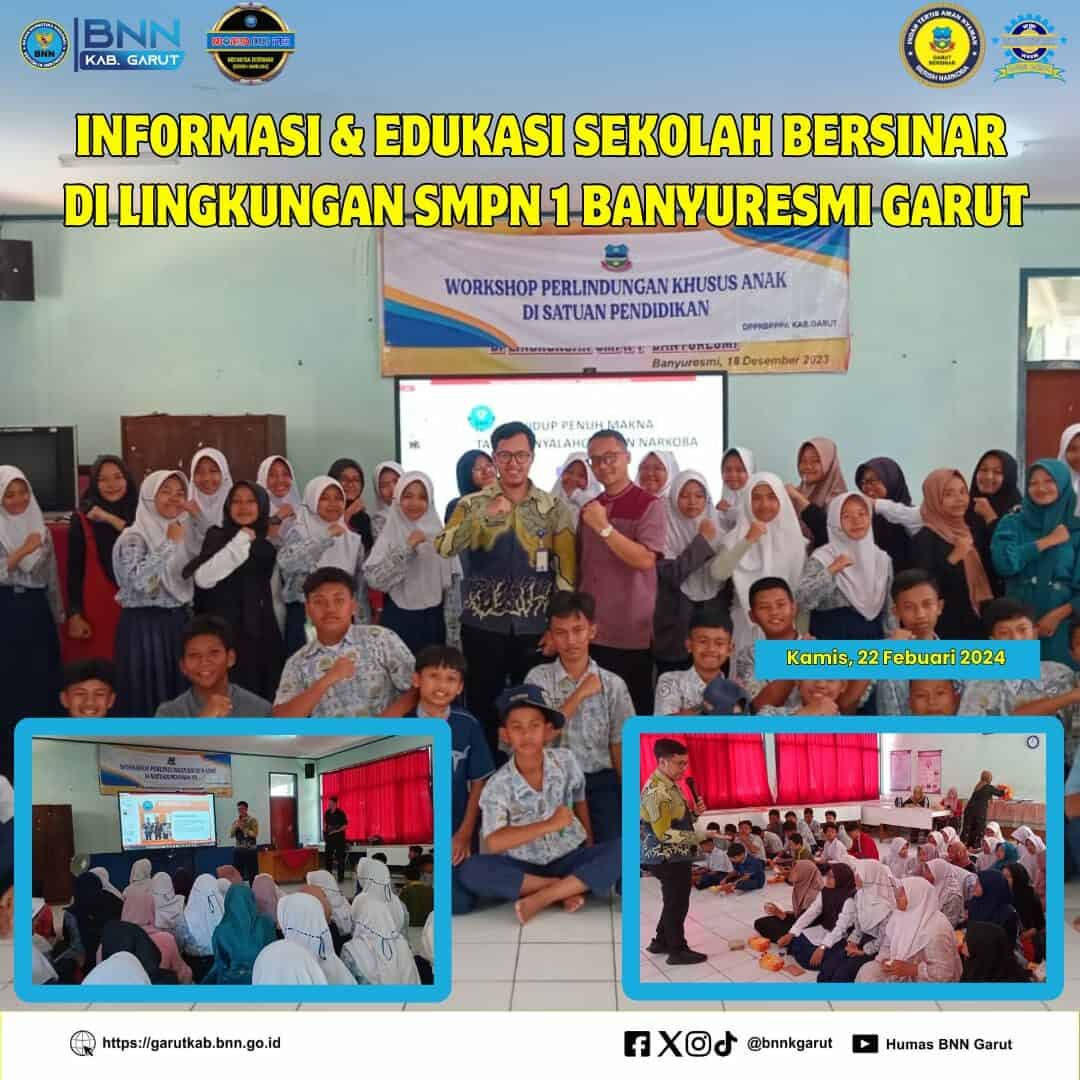 BNNK Garut Gelar Informasi dan Edukasi Sekolah BERSINAR di Lingkungan SMPN 1 Banyuresmi Garut BNNK Garut Gelar Informasi dan Edukasi Sekolah BERSINAR di Lingkungan SMPN 1 Banyuresmi Garut
