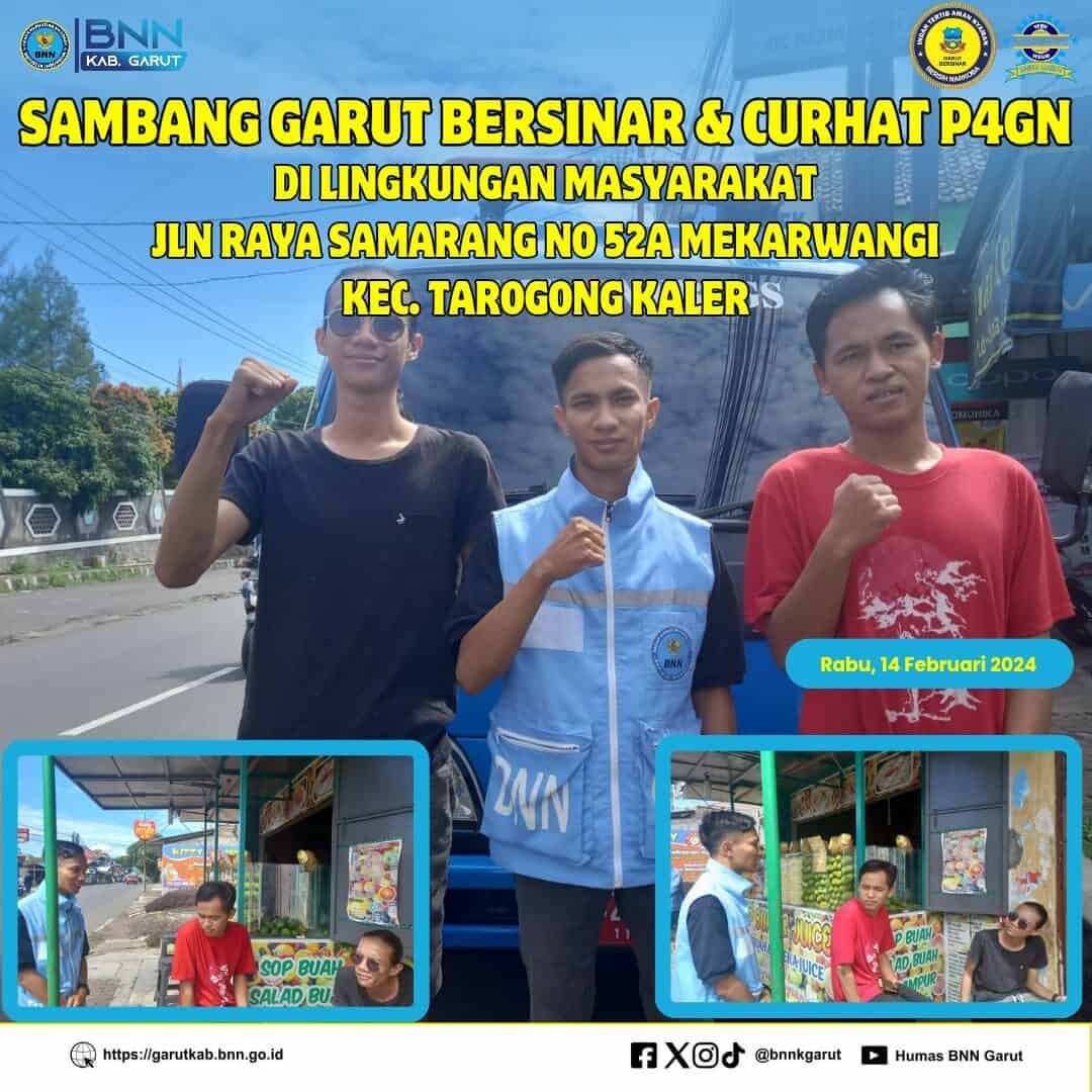 BNNK Garut Gelar Sambang Garut Bersinar dan Curhat P4GN di Lingkungan Masyarakat Garut BNNK Garut Gelar Sambang Garut Bersinar dan Curhat P4GN di Lingkungan Komunitas Gojeg Online Garut