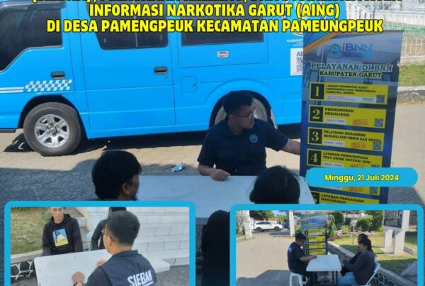 PIKET SIAGA P4GN BNNK GARUT SAMBANG INFORMASI DAN EDUKASI BAHAYA NARKOTIKA (SIEBAN), PELAYANAN KELILING, DAN SOSIALISASI AGEN INFORMASI NARKOTIKA GARUT (AING) DI DESA CIGADOG