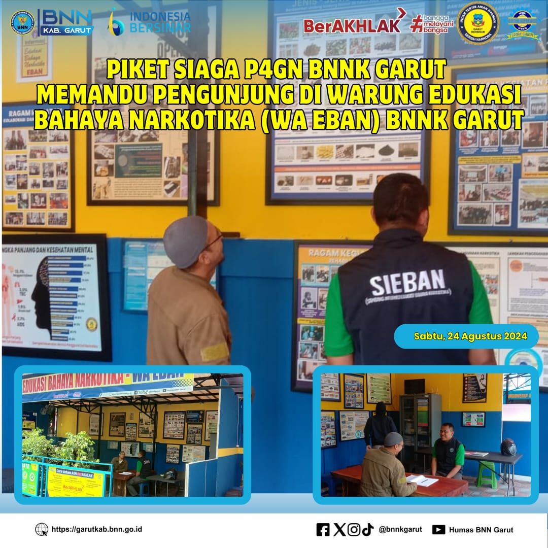 PIKET SIAGA P4GN BNNK GARUT SAMBANG INFORMASI DAN EDUKASI BAHAYA NARKOTIKA (SIEBAN), PELAYANAN KELILING, DAN SOSIALISASI AGEN INFORMASI NARKOTIKA GARUT (AING) DI KELURAHAN SUKAKARYA PIKET SIAGA P4GN BNNK GARUT SAMBANG INFORMASI DAN EDUKASI BAHAYA NARKOTIKA (SIEBAN), PELAYANAN KELILING, DAN SOSIALISASI AGEN INFORMASI NARKOTIKA GARUT (AING) DI KELURAHAN SUKAKARYA