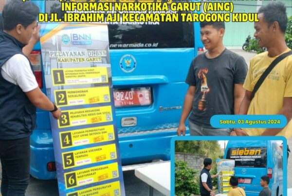 PIKET SIAGA P4GN BNNK GARUT SAMBANG INFORMASI DAN EDUKASI BAHAYA NARKOTIKA (SIEBAN), PELAYANAN KELILING, DAN SOSIALISASI AGEN INFORMASI NARKOTIKA GARUT (AING) DI DESA RANCABANGO