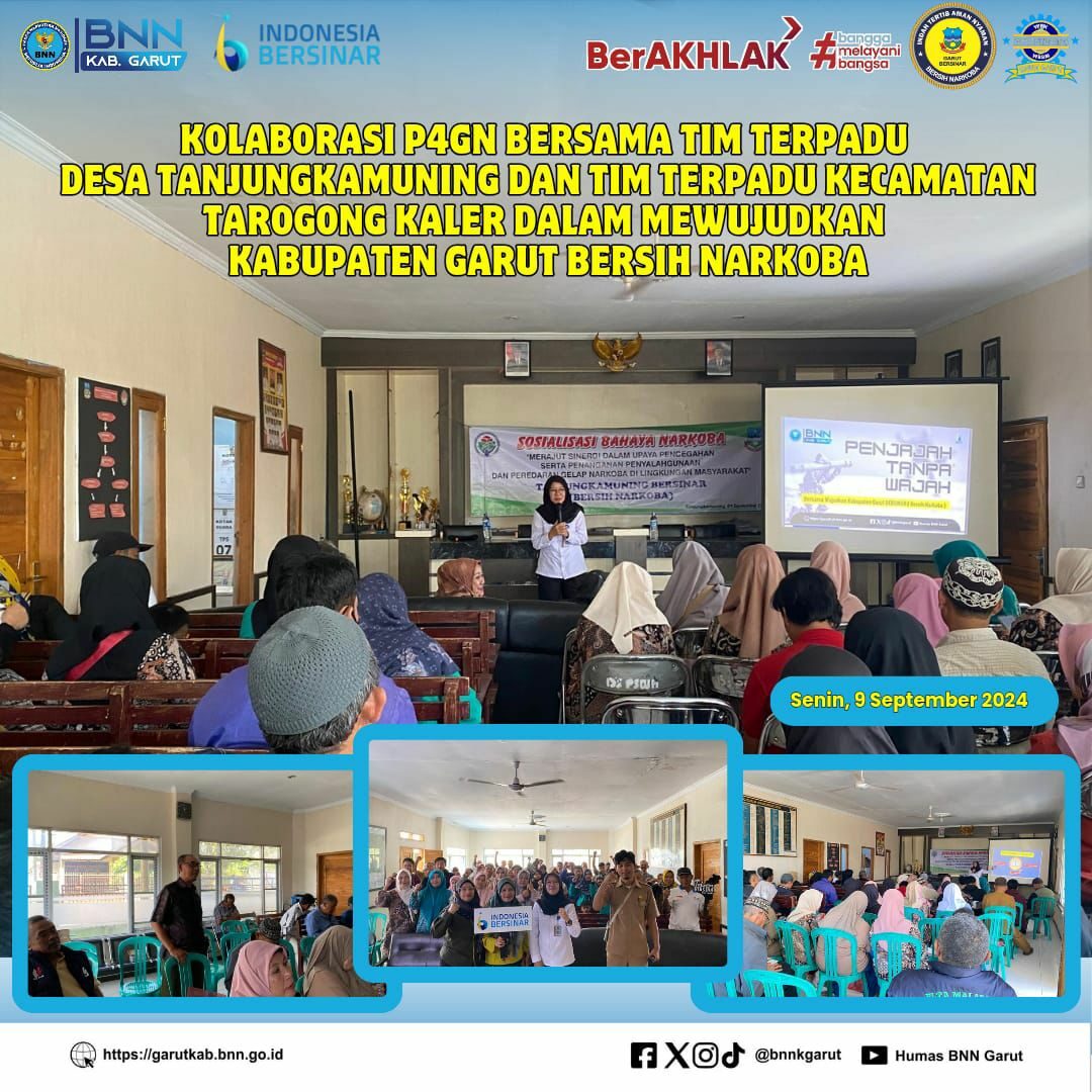 BNNK Garut Gelar Kolaborasi P4GN Bersama Tim Terpadu Desa Tanjungkamuning dan Kecamatan Tarogong Kaler BNNK Garut Gelar Kolaborasi P4GN Bersama Tim Terpadu Desa Tanjungkamuning dan Kecamatan Tarogong Kaler