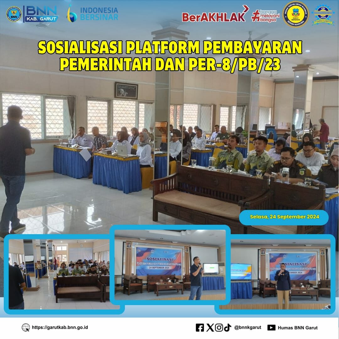 BNNK Garut Ikuti Sosialisasi Platform Pembayaran Pemerintah dan PER-8/PB/2023 BNNK Garut Ikuti Sosialisasi Platform Pembayaran Pemerintah dan PER-8/PB/2023