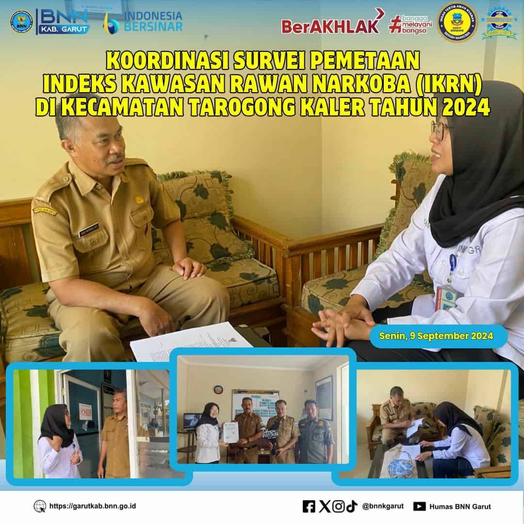 BNNK Garut Laksanakan Koordinasi Survei Pemetaan Indeks Kawasan Rawan Narkoba (IKRN) Di Kecamatan Samarang Tahun 2024 BNNK Garut Laksanakan Koordinasi Survei Pemetaan Indeks Kawasan Rawan Narkoba (IKRN) Di Kecamatan Samarang Tahun 2024