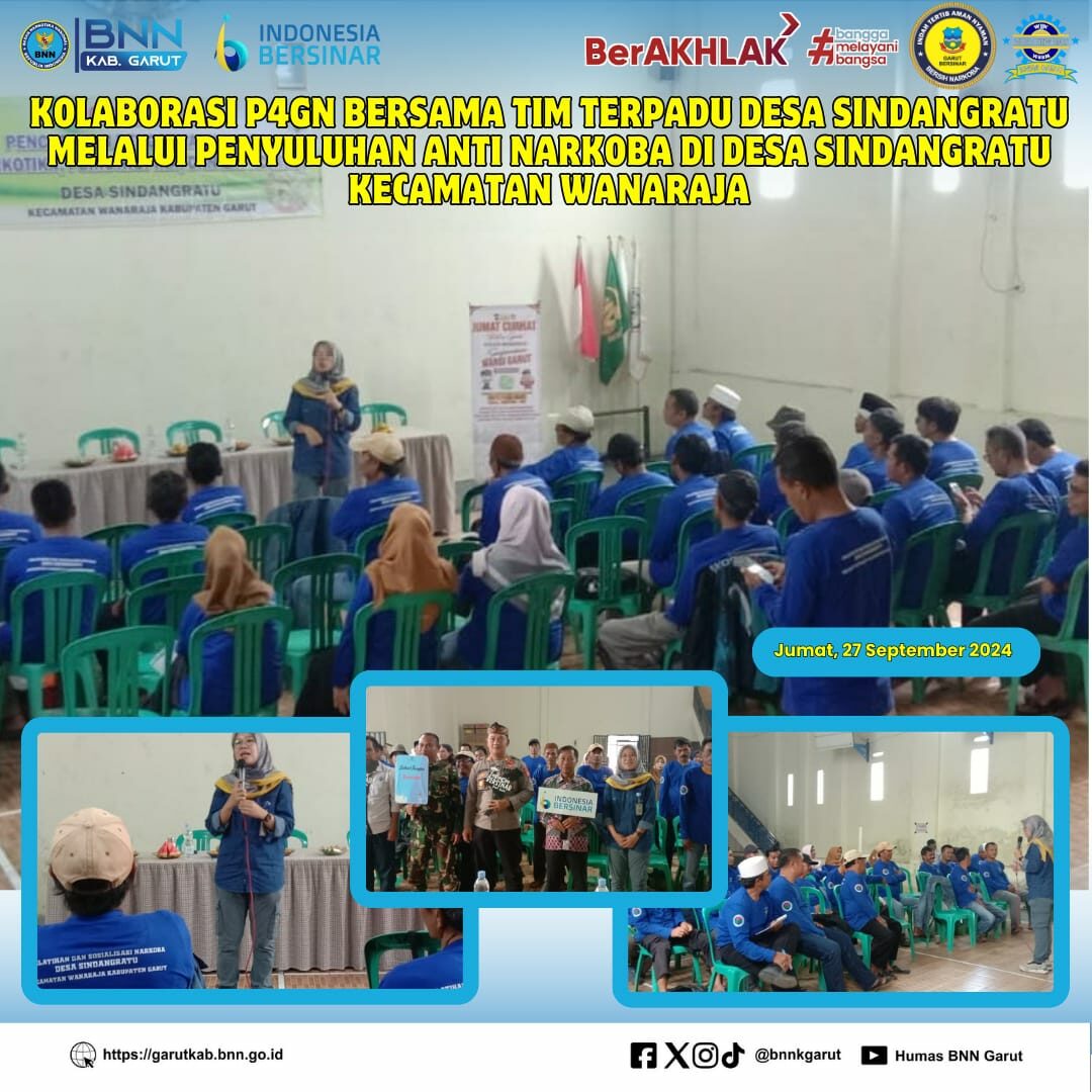 Perkuat P4GN, BNNK Garut Gelar Kolaborasi P4GN Bersama Tim Terpadu Desa Sindangratu Perkuat P4GN, BNNK Garut Gelar Kolaborasi P4GN Bersama Artipena Priangan Timur