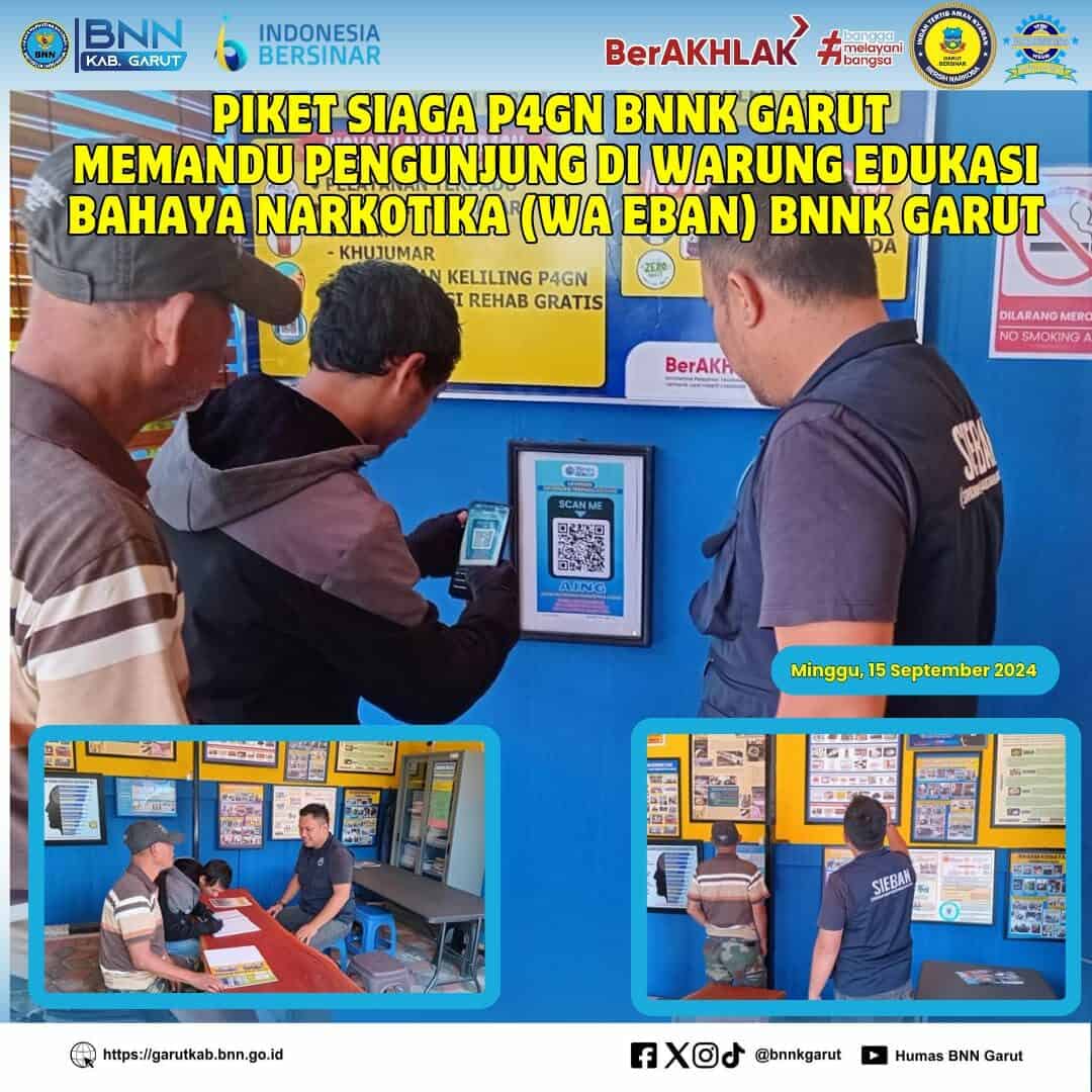 PIKET SIAGA P4GN DI WARUNG EDUKASI BAHAYA NARKOTIKA (WA EBAN) BNNK GARUT