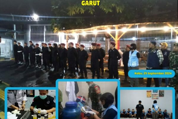Kegiatan Razia Gabungan P4GN Bersama Aparat Penegak Hukum dan Test urine bagi Warga Binaan Lapas Kelas IIA Garut