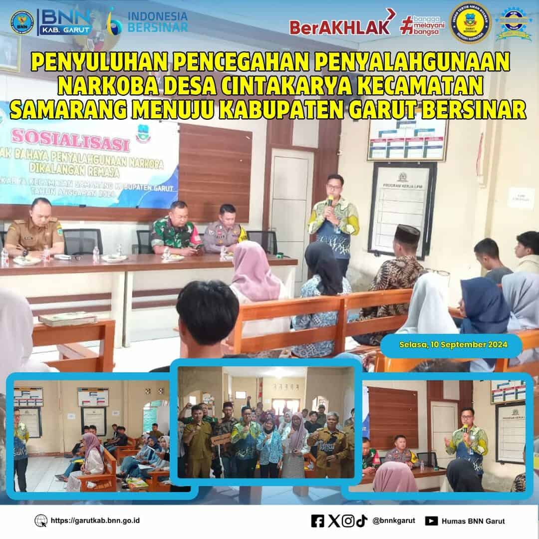 BNNK Garut Adakan Penyuluhan Pencegahan Penyalahgunaan Narkoba Di Desa Cintakarya BNNK Garut Adakan Penyuluhan Pencegahan Penyalahgunaan Narkoba Di Desa Cintakarya
