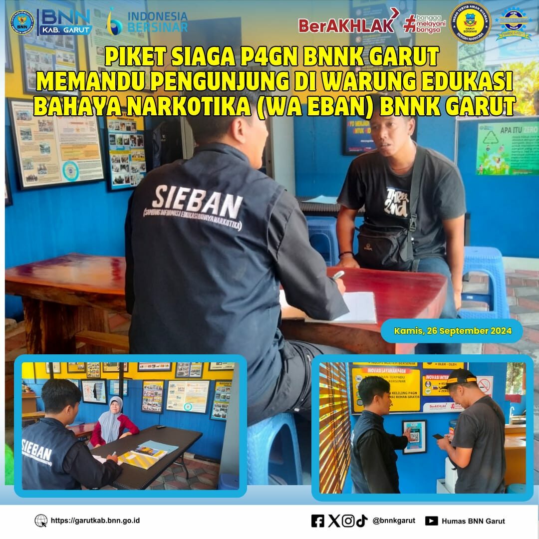 PIKET SIAGA P4GN DI WARUNG EDUKASI BAHAYA NARKOTIKA (WA EBAN) BNNK GARUT PIKET SIAGA P4GN DI WARUNG EDUKASI BAHAYA NARKOTIKA (WA EBAN) BNNK GARUT