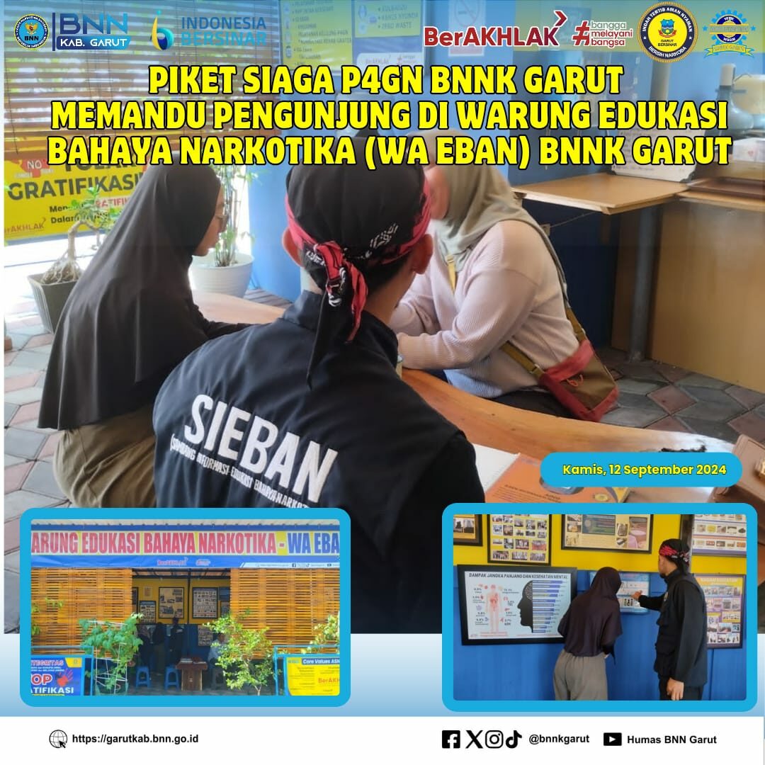 PIKET SIAGA P4GN DI WARUNG EDUKASI BAHAYA NARKOTIKA (WA EBAN) BNNK GARUT PIKET SIAGA P4GN DI WARUNG EDUKASI BAHAYA NARKOTIKA (WA EBAN) BNNK GARUT