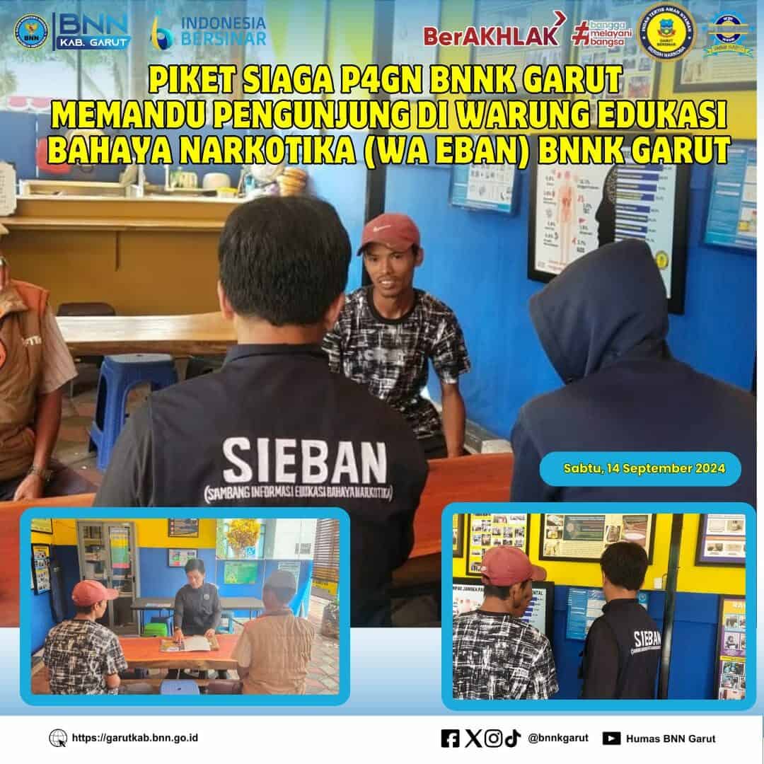 PIKET SIAGA P4GN DI WARUNG EDUKASI BAHAYA NARKOTIKA (WA EBAN) BNNK GARUT