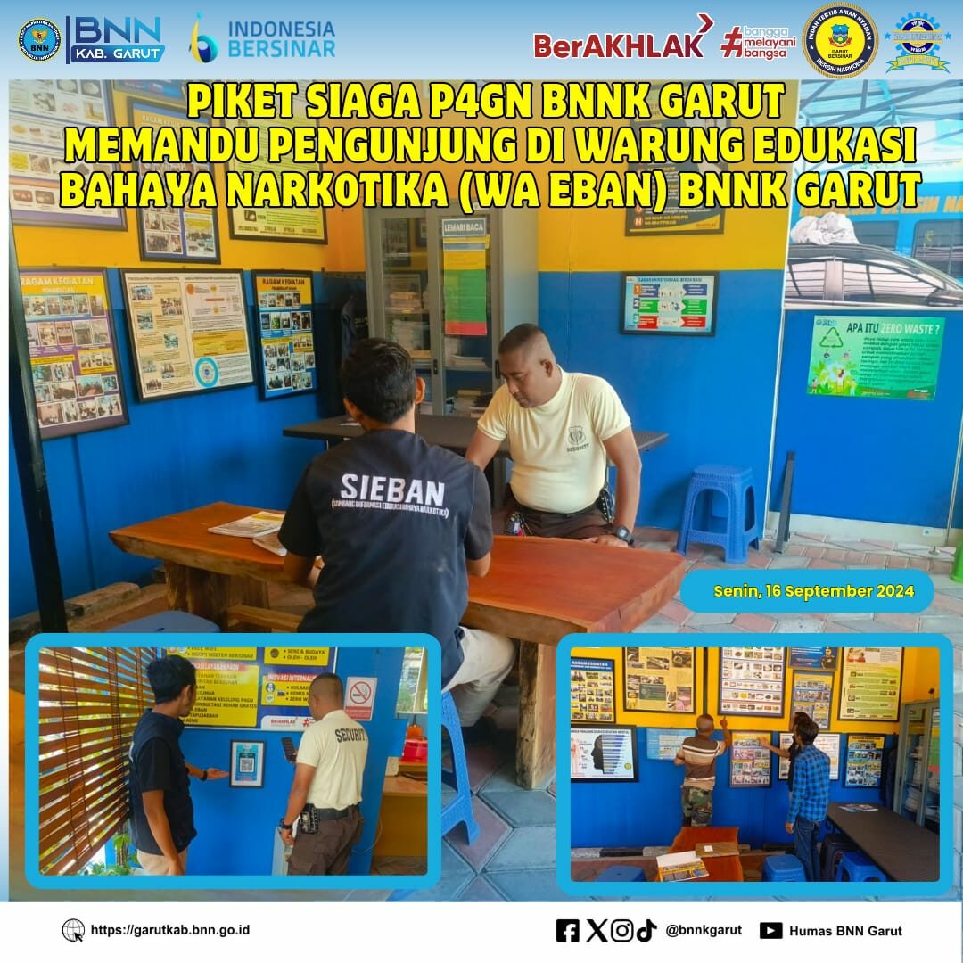 PIKET SIAGA P4GN DI WARUNG EDUKASI BAHAYA NARKOTIKA (WA EBAN) BNNK GARUT PIKET SIAGA P4GN DI WARUNG EDUKASI BAHAYA NARKOTIKA (WA EBAN) BNNK GARUT