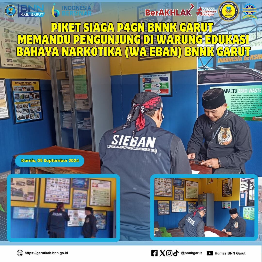 PIKET SIAGA P4GN DI WARUNG EDUKASI BAHAYA NARKOTIKA (WA EBAN) BNNK GARUT PIKET SIAGA P4GN DI WARUNG EDUKASI BAHAYA NARKOTIKA (WA EBAN) BNNK GARUT