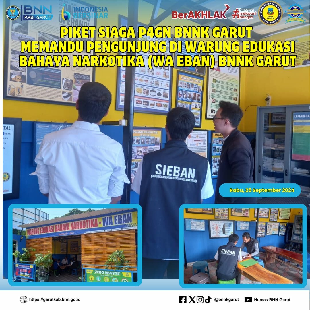 PIKET SIAGA P4GN DI WARUNG EDUKASI BAHAYA NARKOTIKA (WA EBAN) BNNK GARUT