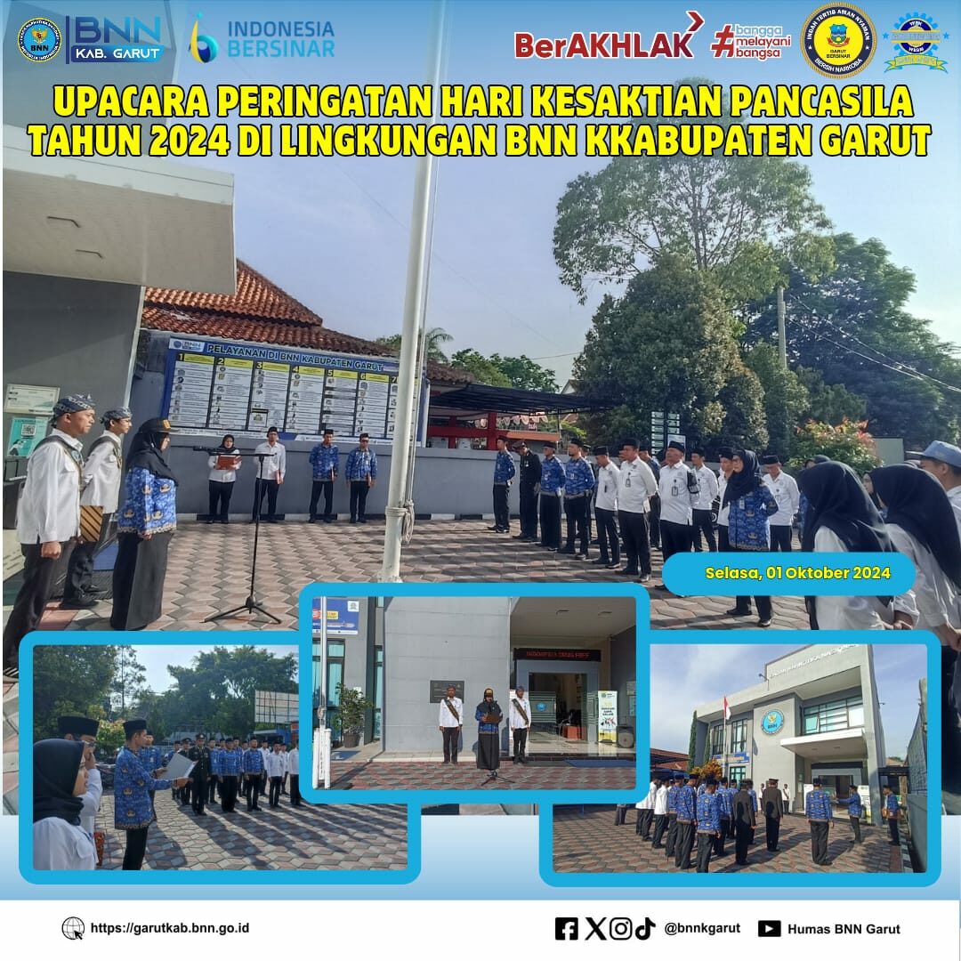 BNNK Garut Gelar Upacara Peringatan Hari Kesaktian Pancasila Tahun 2024 BNNK Garut Gelar Upacara Peringatan Hari Kesaktian Pancasila Tahun 2024