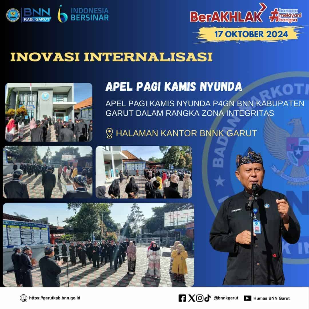 Inovasi Internalisasi, Apel Pagi Kamis Nyunda P4GN BNNK Garut Dalam Rangka Zona Integritas (ZI) Inovasi Internalisasi, Apel Pagi Kamis Nyunda P4GN BNNK Garut Dalam Rangka Zona Integritas (ZI)