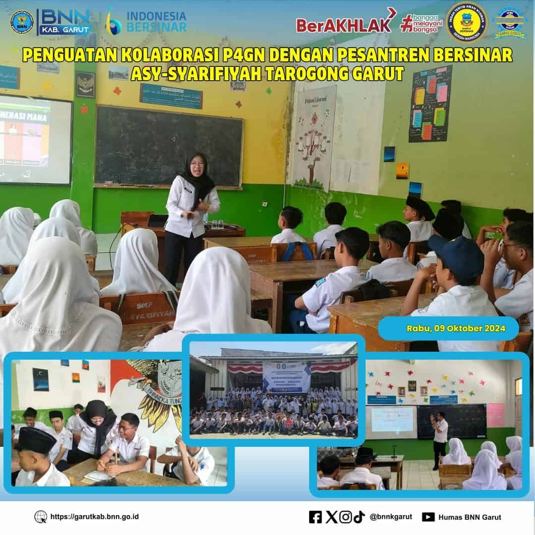 BNNK Garut Gelar Penguatan Kolaborasi P4GN Dengan Pesantren BERSINAR Asy-Syarifiyah Tarogong Garut BNNK Garut Gelar Penguatan Kolaborasi P4GN Dengan Pesantren BERSINAR Asy-Syarifiyah Tarogong Garut