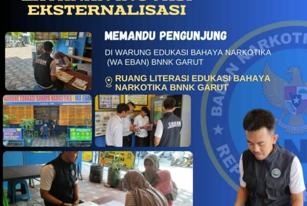LAYANAN INOVASI EKSTERNALISASI BNNK GARUT, MEMANDU PENGUNJUNG DI WARUNG EDUKASI BAHAYA NARKOTIKA (WA EBAN) BNNK GARUT