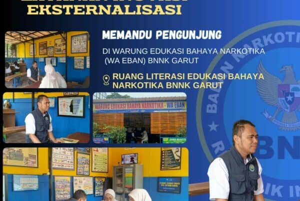 LAYANAN INOVASI EKSTERNALISASI BNNK GARUT, MEMANDU PENGUNJUNG DI WARUNG EDUKASI BAHAYA NARKOTIKA (WA EBAN) BNNK GARUT