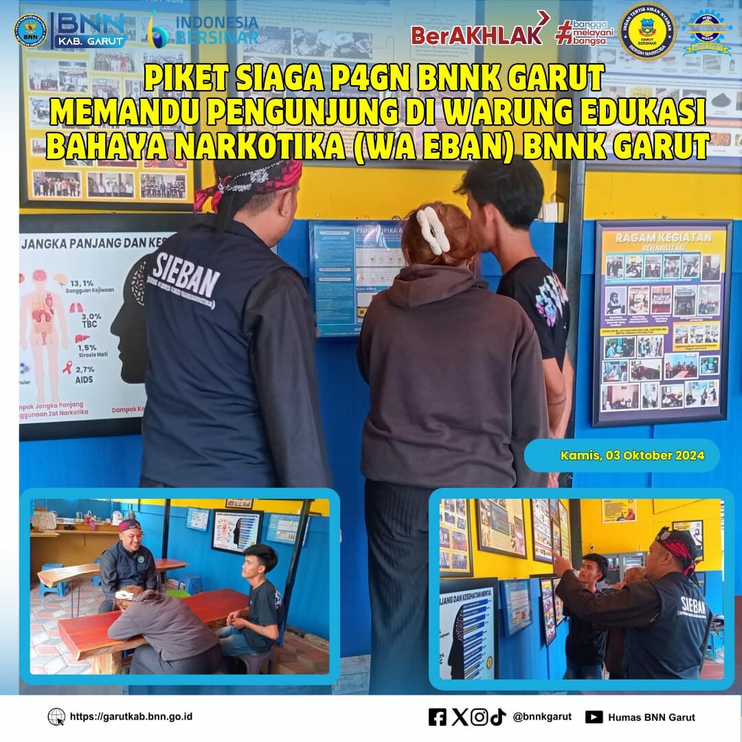 PIKET SIAGA P4GN DI WARUNG EDUKASI BAHAYA NARKOTIKA (WA EBAN) BNNK GARUT PIKET SIAGA P4GN DI WARUNG EDUKASI BAHAYA NARKOTIKA (WA EBAN) BNNK GARUT