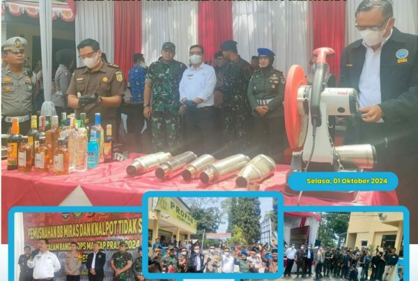 Pemusnahan MIRAS (Minuman Keras) dan Knalpot Bising Hasil KRYD (Kegiatan Rutin Yang di Tingkatan) di Wilayah Hukum Polres Garut Kolaborasi P4GN BNN Kabupaten Garut Tahun 2024