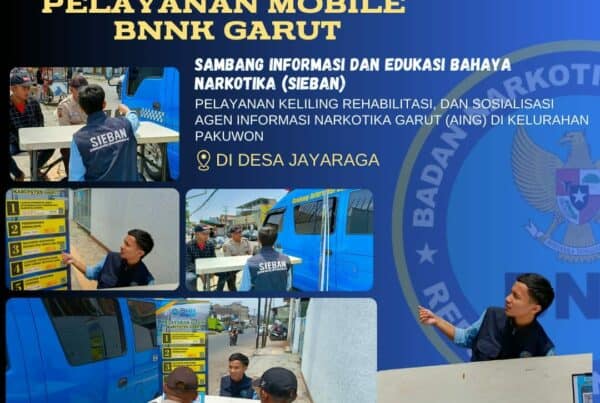 PIKET SIAGA P4GN BNNK GARUT LAYANAN INOVASI EKSTERNALISASI, MEMANDU PENGUNJUNG DI WARUNG EDUKASI BAHAYA NARKOTIKA (WA EBAN) BNNK GARUT
