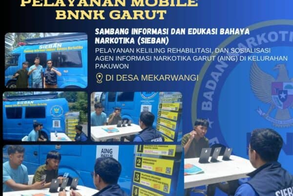 PIKET SIAGA P4GN BNNK GARUT LAYANAN INOVASI EKSTERNALISASI, MEMANDU PENGUNJUNG DI WARUNG EDUKASI BAHAYA NARKOTIKA (WA EBAN) BNNK GARUT