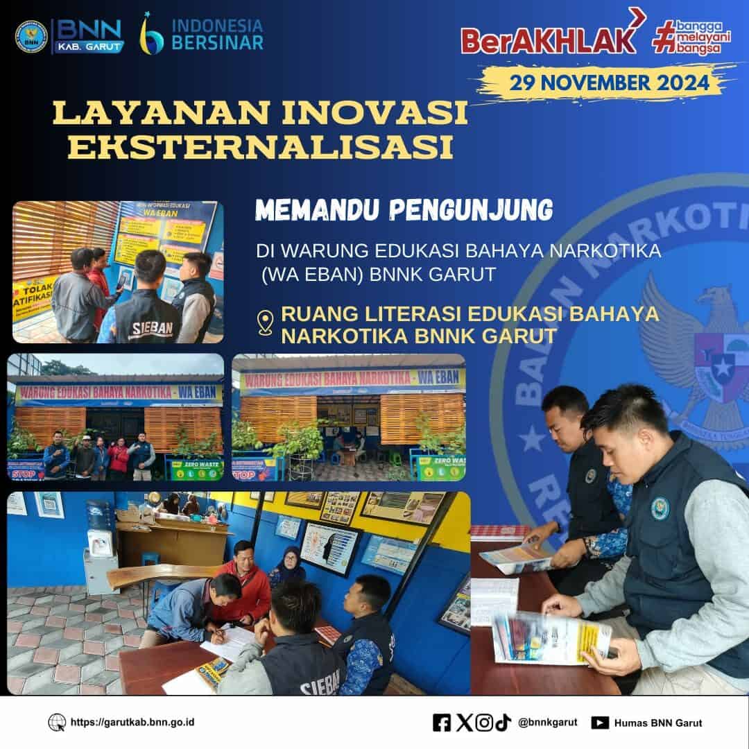 BNNK GARUT PERKUAT LAYANAN INOVASI EKSTERNALISASI, MEMANDU PENGUNJUNG DI WARUNG EDUKASI BAHAYA NARKOTIKA (WA EBAN) BNNK GARUT BNNK GARUT PERKUAT LAYANAN INOVASI EKSTERNALISASI, MEMANDU PENGUNJUNG DI WARUNG EDUKASI BAHAYA NARKOTIKA (WA EBAN) BNNK GARUT
