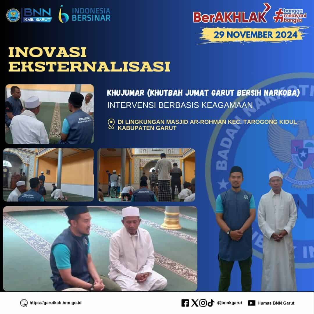 KHUJUMAR (Khutbah Jumat Garut Bersih Narkoba) "Intervensi Sosial Berbasis Keagamaan" di Lingkungan Masjid Ar Rohmah KHUJUMAR (Khutbah Jumat Garut Bersih Narkoba) “Intervensi Sosial Berbasis Keagamaan” di Lingkungan Masjid Ar Rohmah