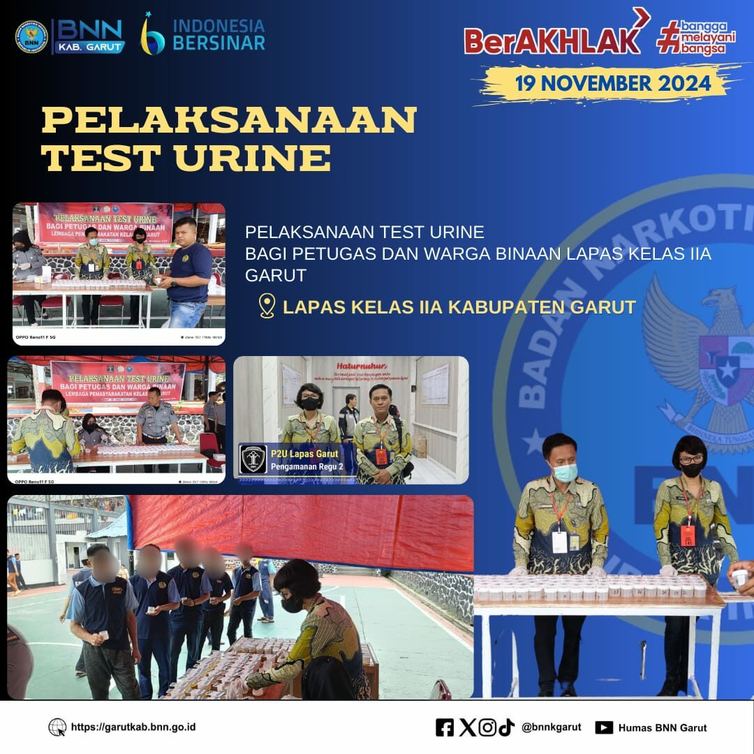 Pelaksanaan Test urine Bagi Petugas dan Warga Binaan Lapas Kelas IIA Garut Pelaksanaan Test urine Bagi Petugas dan Warga Binaan Lapas Kelas IIA Garut