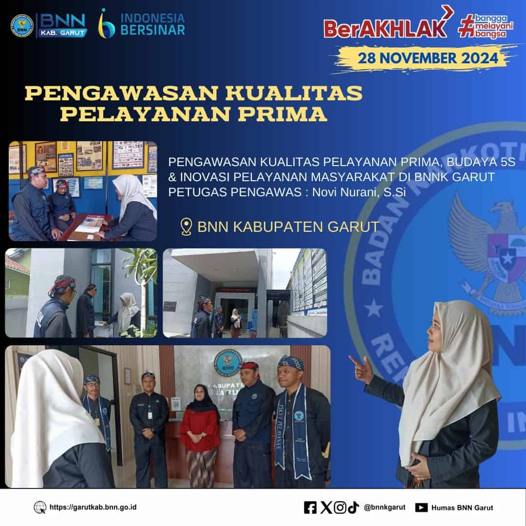 BNNK Garut Adakan Pengawasan Budaya 5S Guna Perkuat Kualitas Pelayanan Prima BNNK Garut Adakan Pengawasan Budaya 5S Guna Perkuat Kualitas Pelayanan Prima